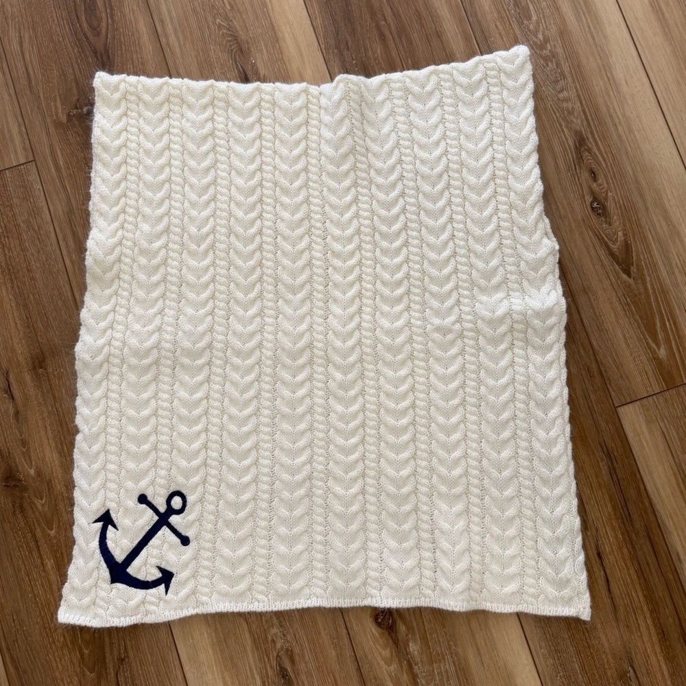 Cream cable knit poncho